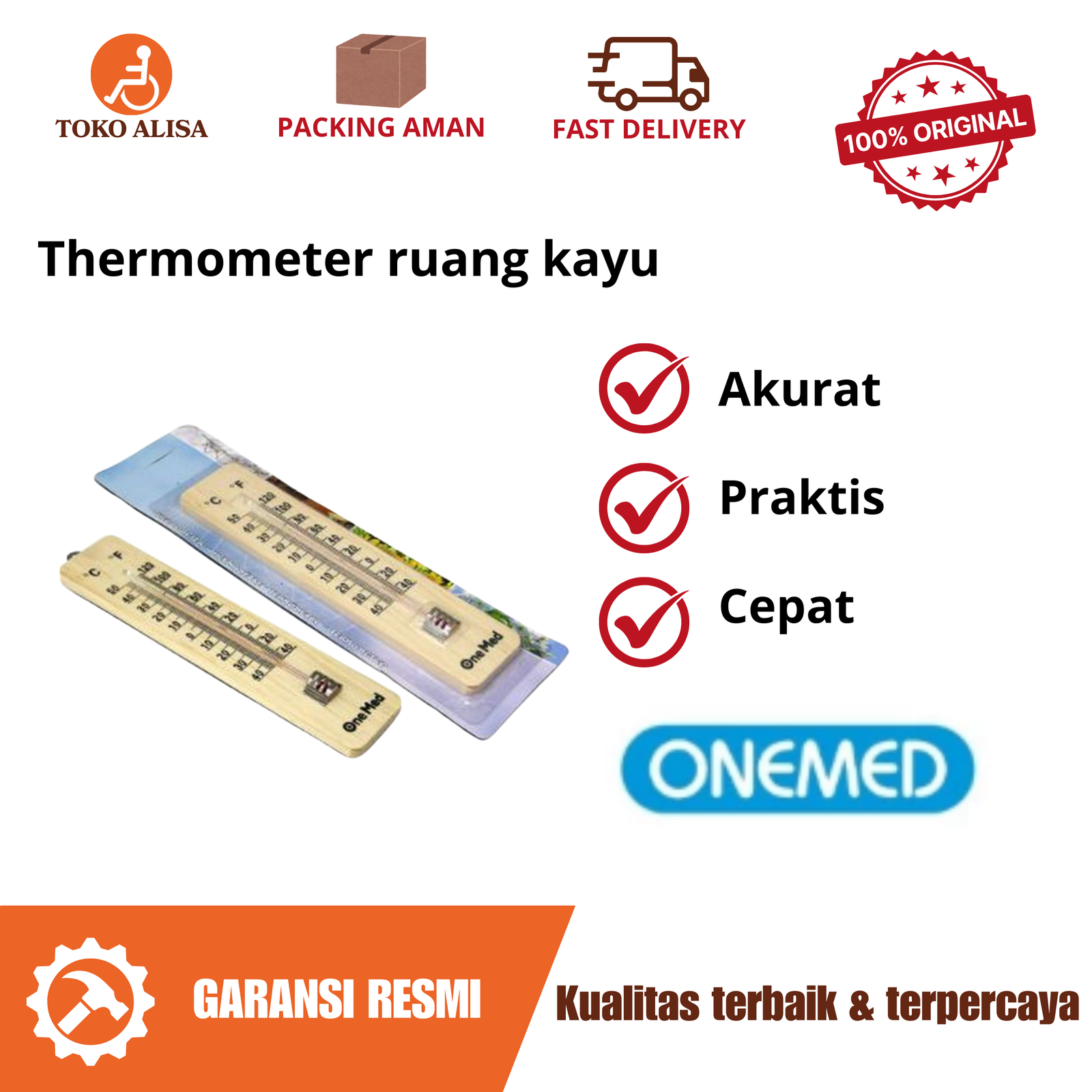 Thermometer ruang kayu